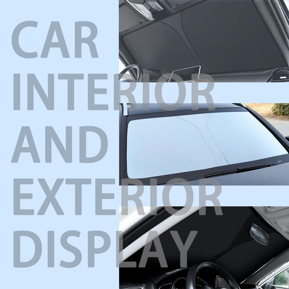 240T Thickened Automotive Glass Sunshade and Comes with Storage Bag,Keep Car Interior Cool,Universal Windshield Sun Shade Fit for Cars,Trucks,SUVs (55.12 * 27.6 inch)