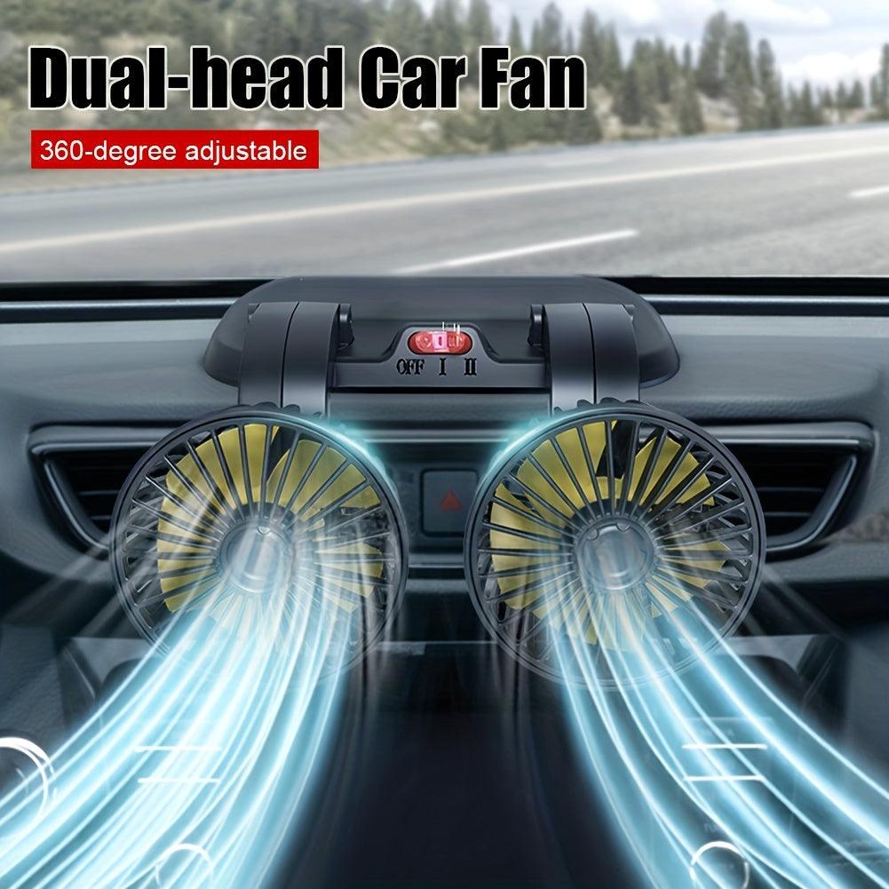 Car Fan Cargo Truck Cold Small Bread Car Double Headed Car With Strong Silent Car Electric Fan - KinglyDay