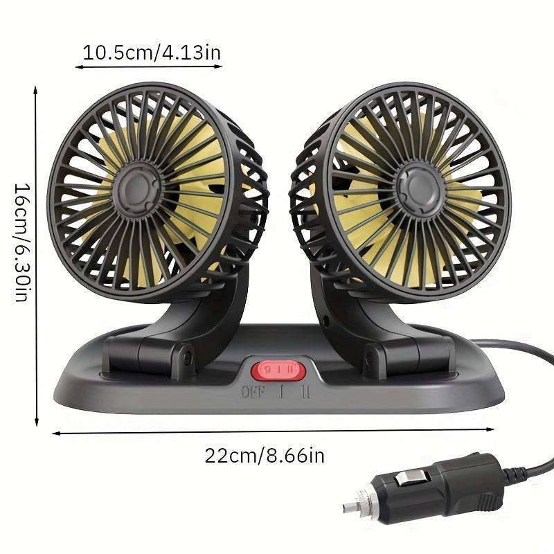 Car Fan Cargo Truck Cold Small Bread Car Double Headed Car With Strong Silent Car Electric Fan - KinglyDay