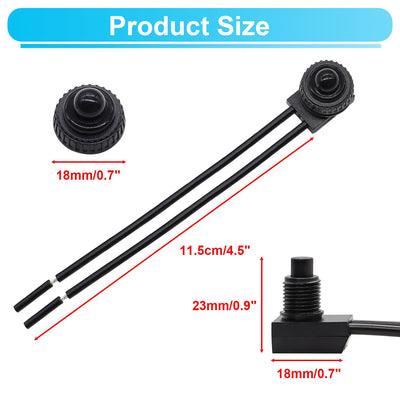 5PCS Waterproof RV Push Button Switch 12V ON/Off SPST Switch for Motorcycle/Auto Car Bathroom Fan with 4.5''Lines KP-107