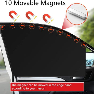 Car Side Window Sun Shades, Window Sunshades Privacy Curtains, 100% Block Light for Breastfeeding, Taking a nap, Changing Clothes, Camping - KinglyDay