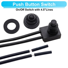 5PCS Waterproof RV Push Button Switch 12V ON/Off SPST Switch for Motorcycle/Auto Car Bathroom Fan with 4.5''Lines KP-107