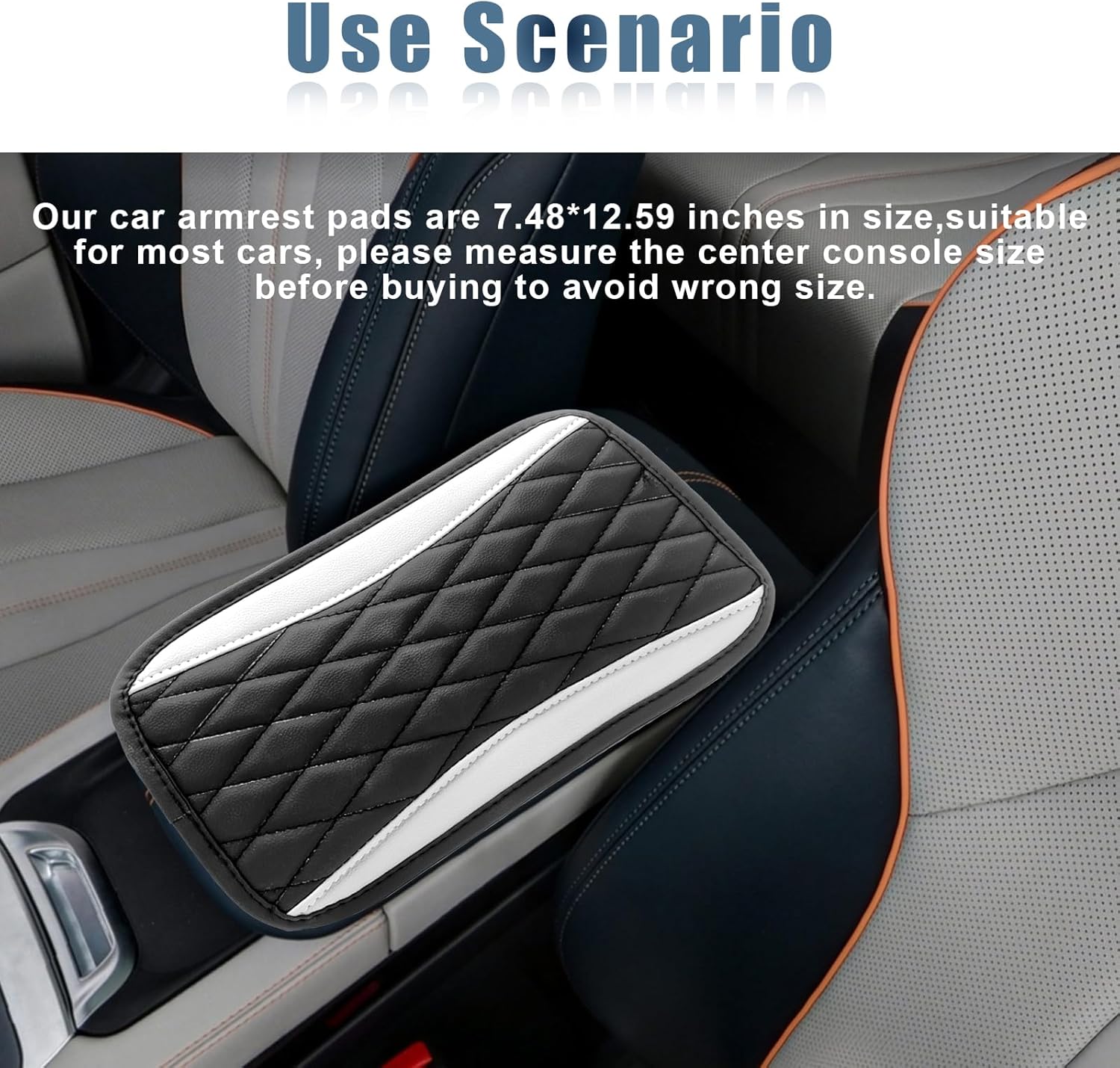 Car Center Console Cover, Universal Leather Waterproof Armrest Seat Box Cover Protector, Comfortable Car Decor Accessories Fit for Most Cars, Vehicles, SUVs