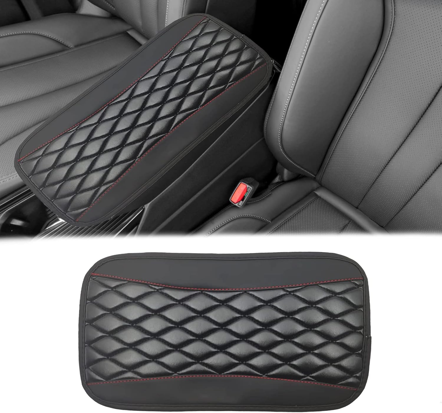 Car Center Console Cover, Universal Leather Waterproof Armrest Seat Box Cover Protector, Comfortable Car Decor Accessories Fit for Most Cars, Vehicles, SUVs