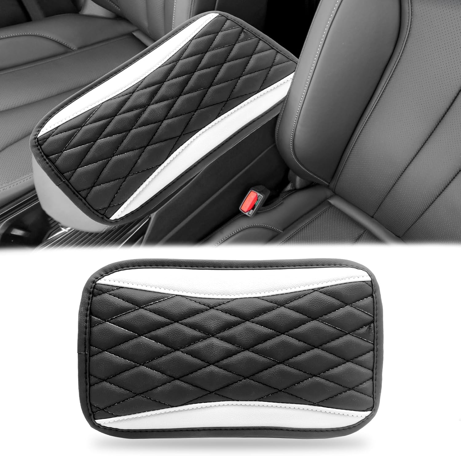 Car Center Console Cover, Universal Leather Waterproof Armrest Seat Box Cover Protector, Comfortable Car Decor Accessories Fit for Most Cars, Vehicles, SUVs