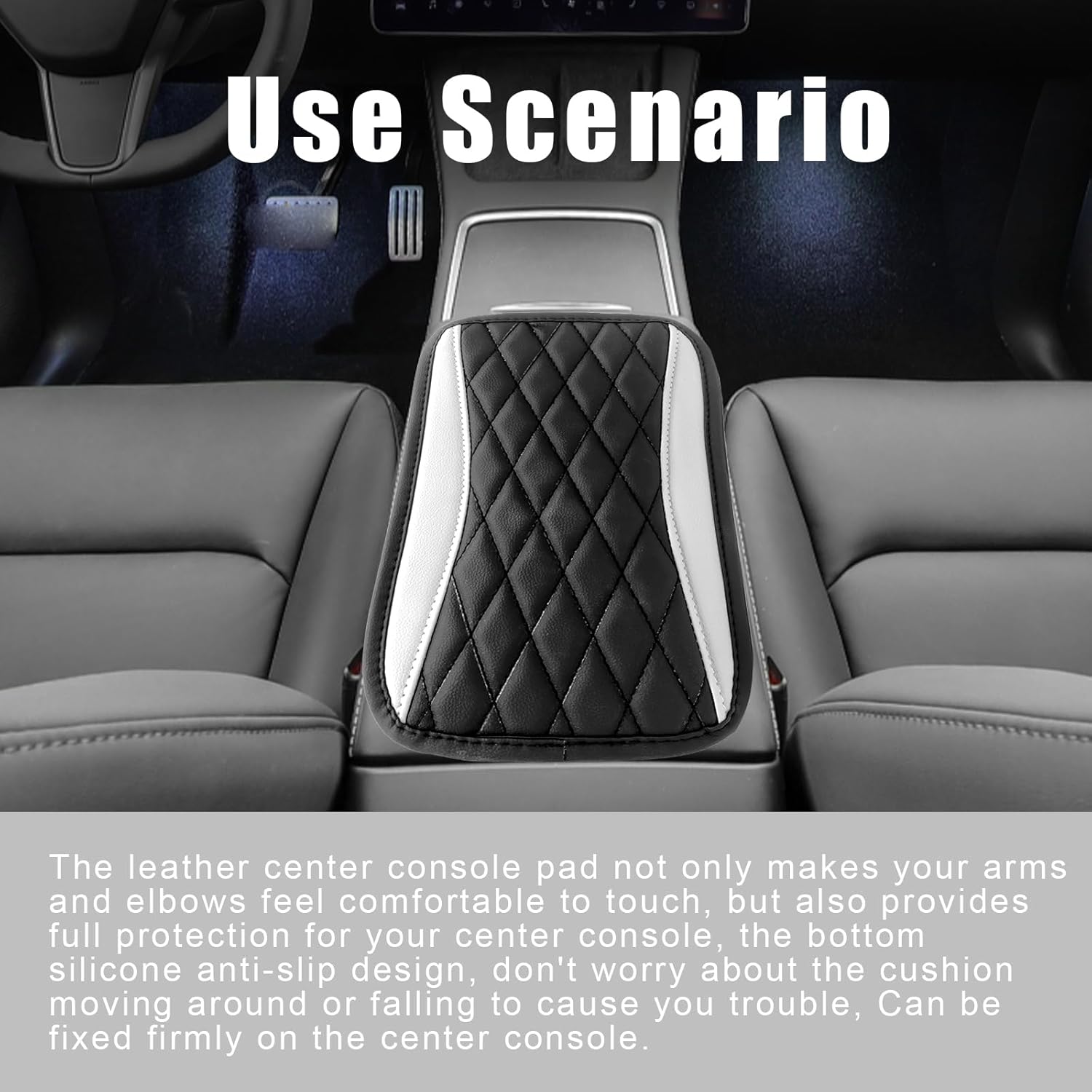 Car Center Console Cover, Universal Leather Waterproof Armrest Seat Box Cover Protector, Comfortable Car Decor Accessories Fit for Most Cars, Vehicles, SUVs