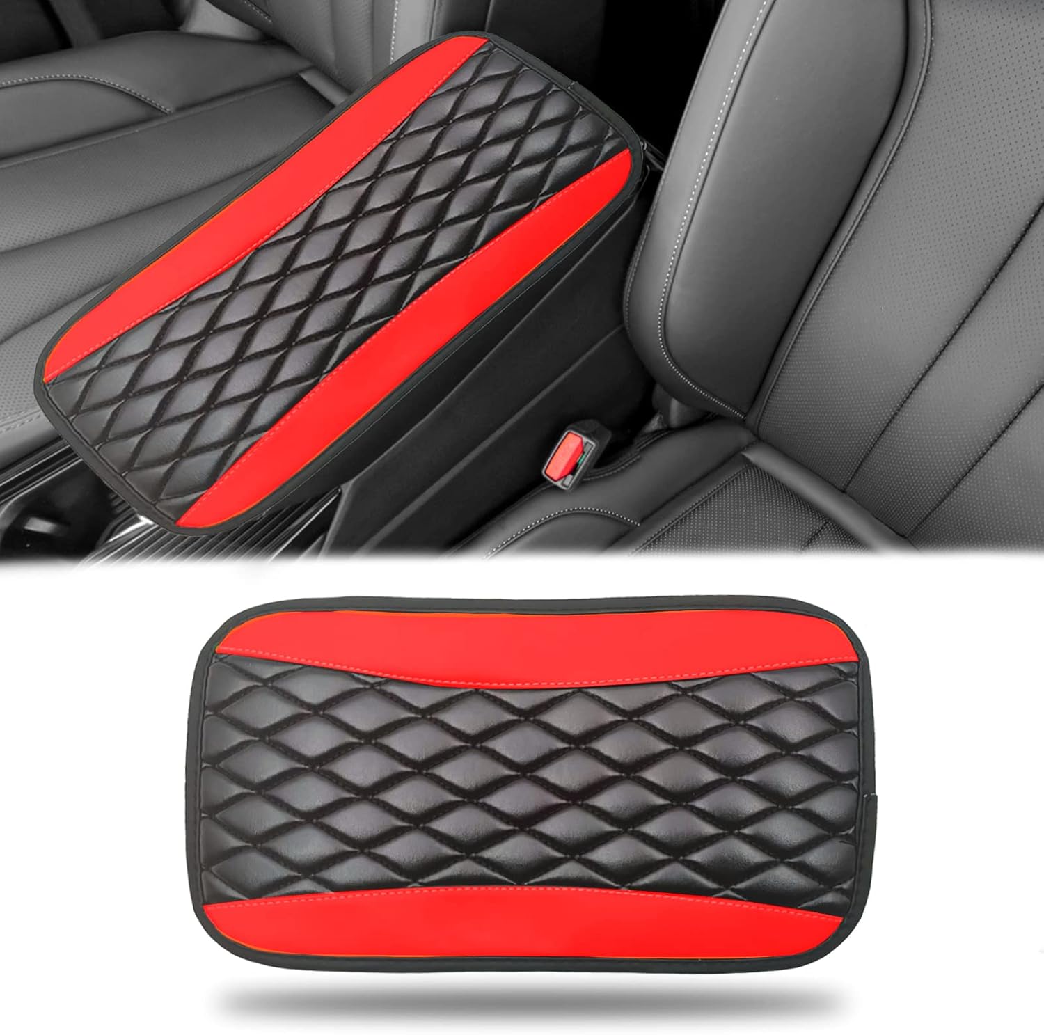 Car Center Console Cover, Universal Leather Waterproof Armrest Seat Box Cover Protector, Comfortable Car Decor Accessories Fit for Most Cars, Vehicles, SUVs