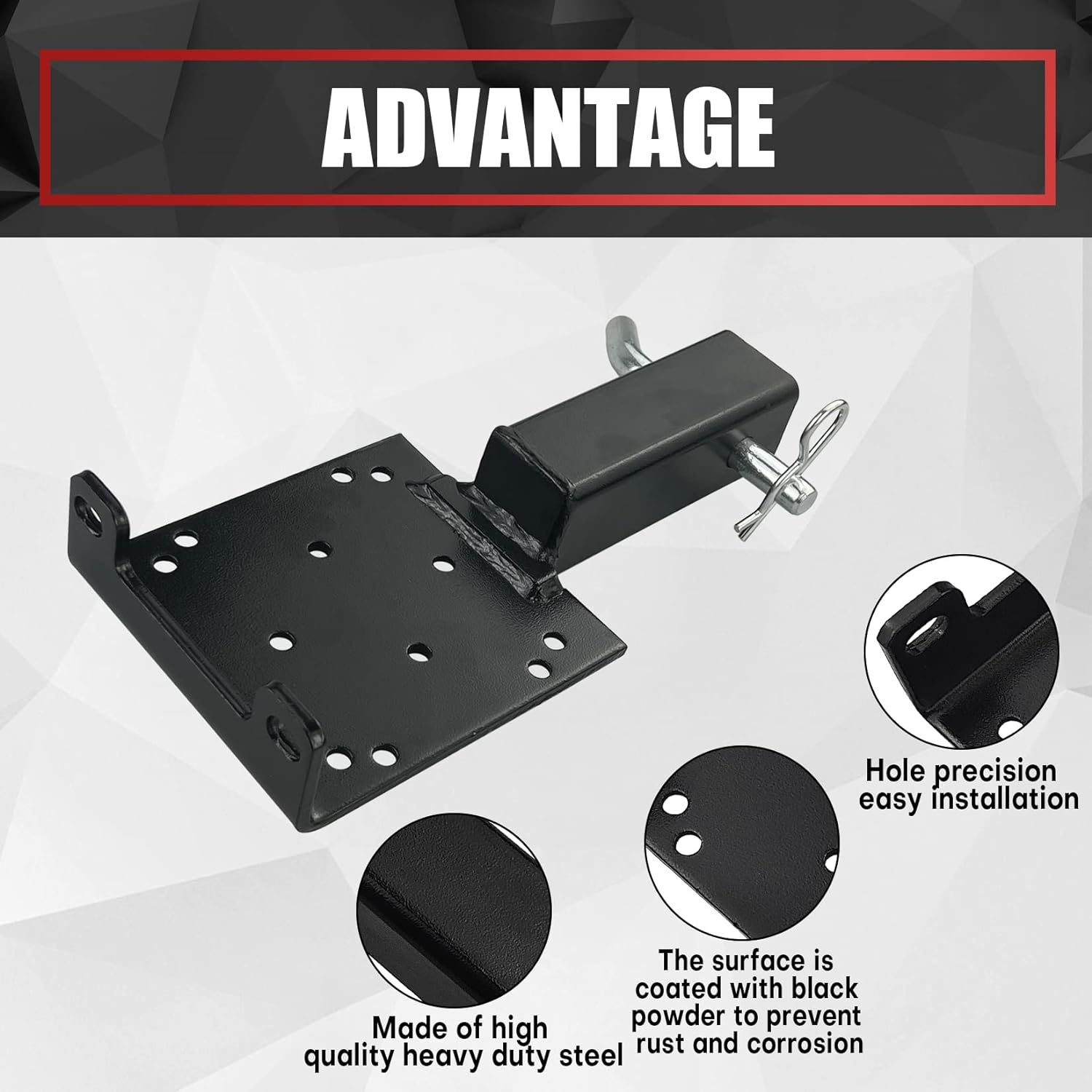 Kinglyday Universal Trailer Hitch Winch Mounting Plate with 2" Receiver , Winch Bracket Winch Mounting Plate for ATV UTV Winch Bracket Mounting Bracket