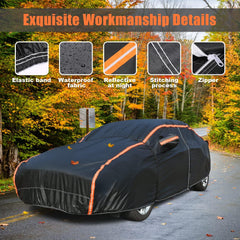 Kinglyday Hail Protector Car Covers for Automobiles, SUV Sedan Full Exterior Covers Cars with Door Shape Zipper Rain Waterproof All Weather, Seal Skin Car Tarp Universal Fit for Indoor Outdoor