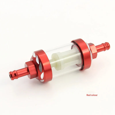 8mm CNC Aluminum Alloy Glass Motorcycle Gas Fuel Gasoline Oil Filter Universal Moto Accessories for ATV Dirt Pit Bike Motocross
