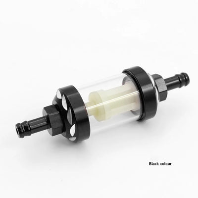 8mm CNC Aluminum Alloy Glass Motorcycle Gas Fuel Gasoline Oil Filter Universal Moto Accessories for ATV Dirt Pit Bike Motocross