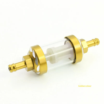8mm CNC Aluminum Alloy Glass Motorcycle Gas Fuel Gasoline Oil Filter Universal Moto Accessories for ATV Dirt Pit Bike Motocross