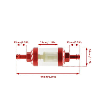 8mm CNC Aluminum Alloy Glass Motorcycle Gas Fuel Gasoline Oil Filter Universal Moto Accessories for ATV Dirt Pit Bike Motocross