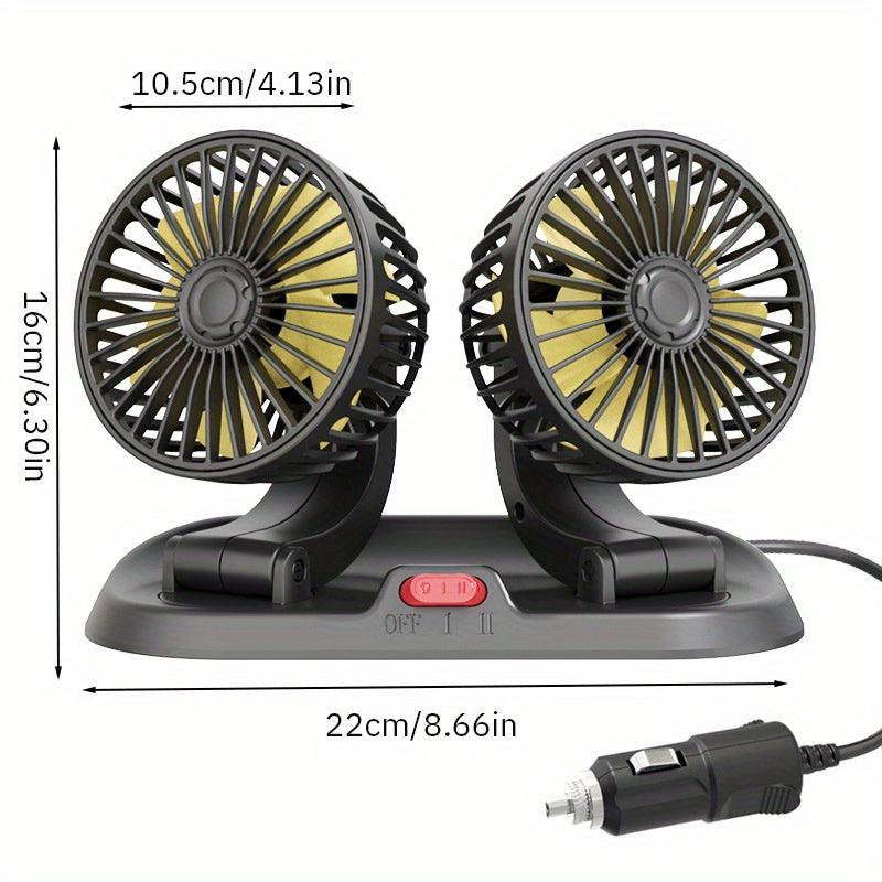 Car Fan Cargo Truck Cold Small Bread Car Double Headed Car With Strong Silent Car Electric Fan - KinglyDay