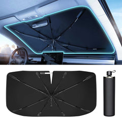 [2024 Upgrade] Nmoiss Windshield Sun Shade Umbrella for Car - [Newest Vinyl Coating] Protect Car from Sun Rays & Heat Damage Keep Cool and Protect Interior