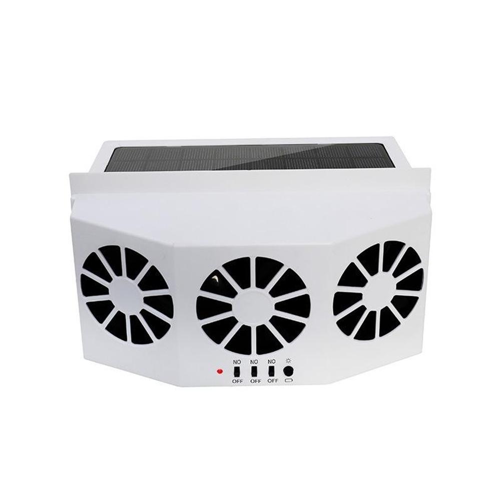 Car Fan Ventilation Solar Car Three Hood Auto Exhaust Fan Radiator Solar Car Desuperheater Powerful Power-White Air Cooler Mini - KinglyDay