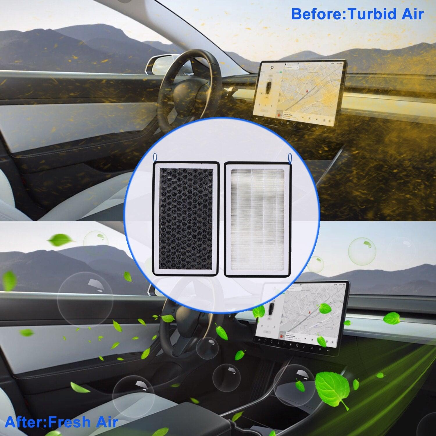 Kinglyday Air Filter for Tesla Model 3 - HEPA Activated Carbon, Summer Essential for Fresh Air - KinglyDay