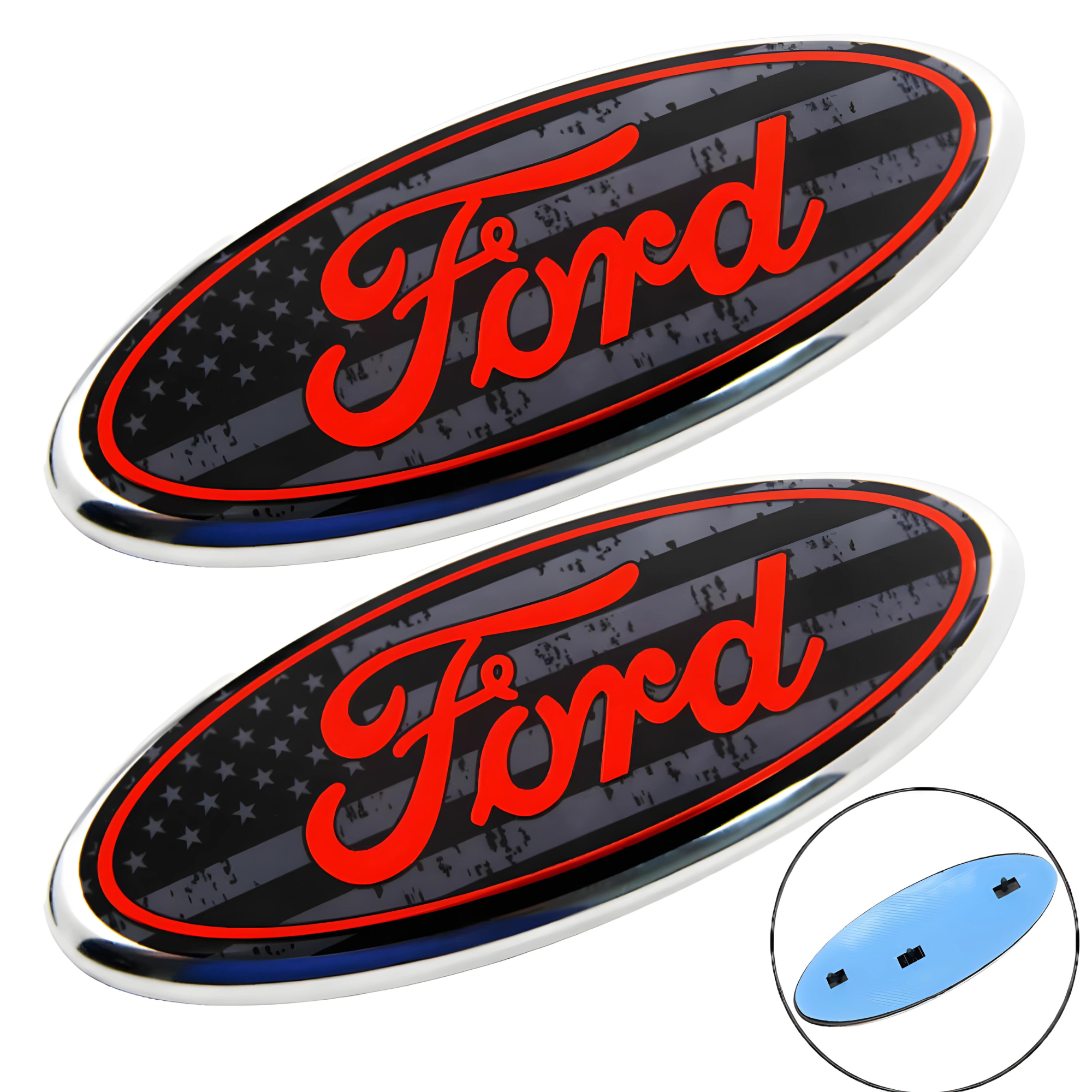 9 inch Ford Logo Grille Emblem with Pins | 2PCS