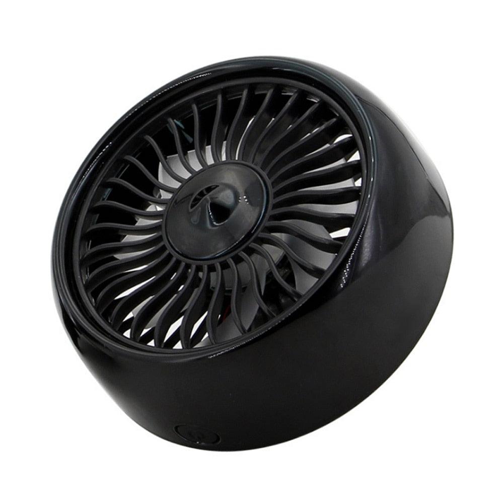 Mini Car USB Fan Vent 3 Speed Built-in LED Light with Cable Cooling Fan Creative Interior Supplies - KinglyDay