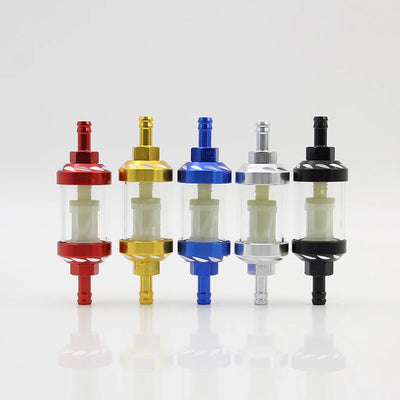 8mm CNC Aluminum Alloy Glass Motorcycle Gas Fuel Gasoline Oil Filter Universal Moto Accessories for ATV Dirt Pit Bike Motocross
