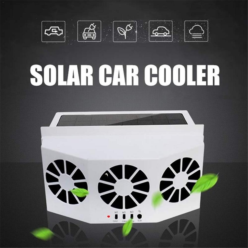 Car Fan Ventilation Solar Car Three Hood Auto Exhaust Fan Radiator Solar Car Desuperheater Powerful Power-White Air Cooler Mini - KinglyDay