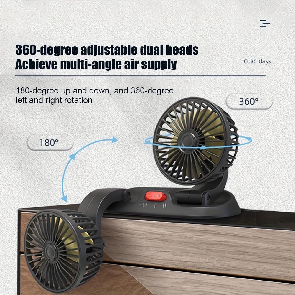 Car Fan Cargo Truck Cold Small Bread Car Double Headed Car With Strong Silent Car Electric Fan - KinglyDay