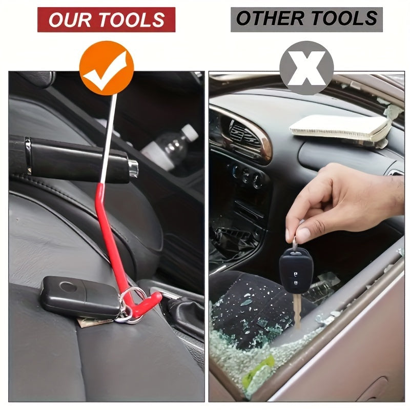 Universal 17-Piece Car Emergency Tool Kit - Includes Long Grabber, Air Pump Wedge, Scratch-Free Wedges & Portable Bag