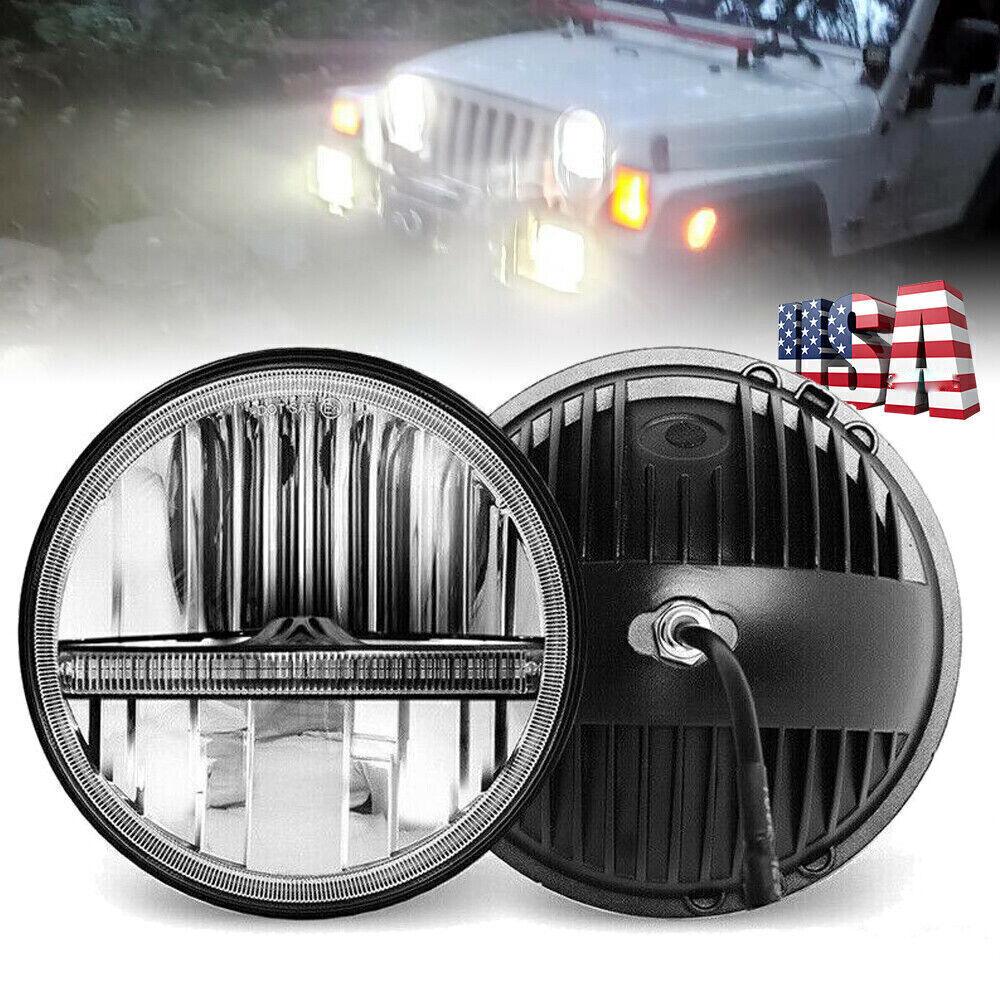 Newest 7" Round LED Headlight with Hi-Lo Beam - Perfect for Jeep Wrangler, Chevy C10 C20 - KinglyDay