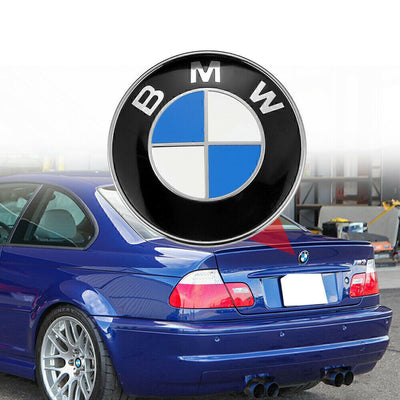 2X Front Hood Rear Trunk 82mm&74mm ORIGINAL BMW Badge Emblem 51148132375