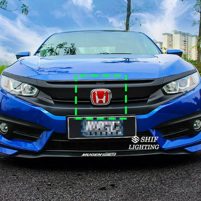 3 x Front + Rear + Steering Red Emblem Fit For HONDA CIVIC SEDAN 2016-2021
