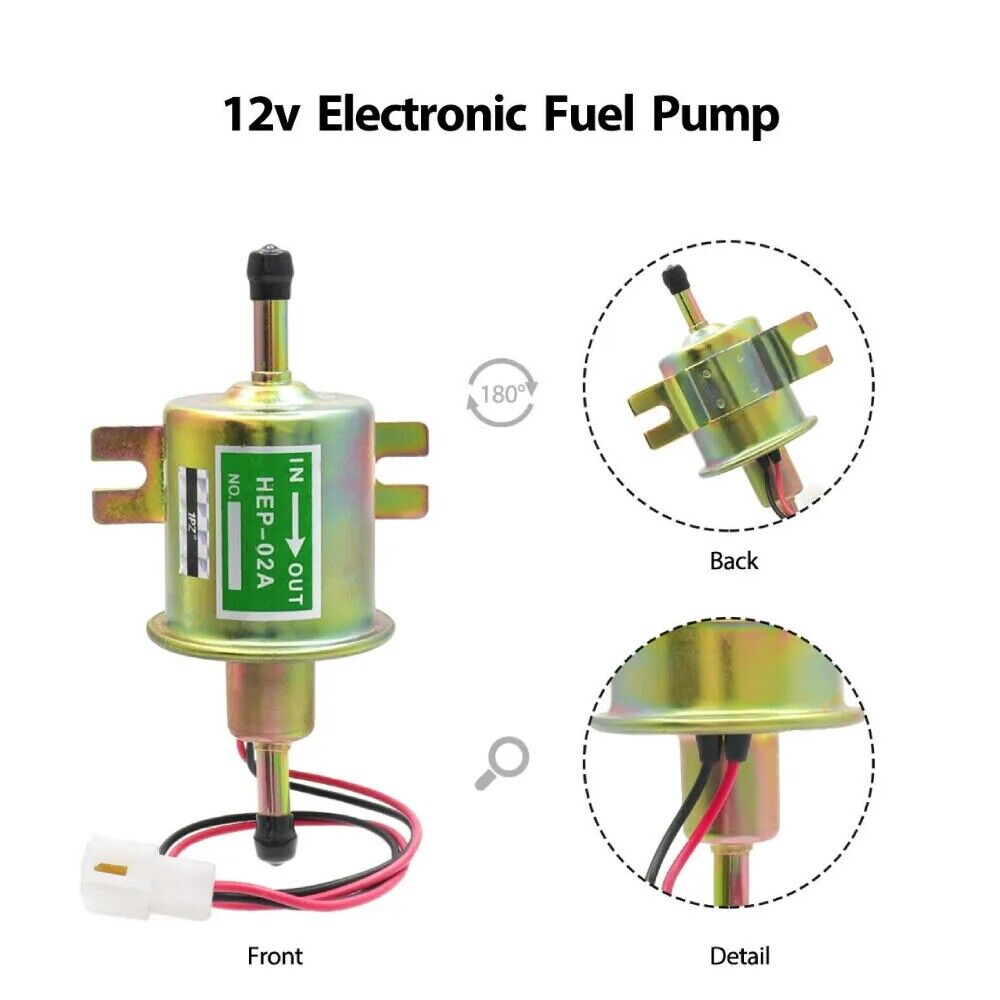 2 Packs 12V Electric Fuel Pump HEP-02A Universal Inline Low Pressure Gas Diesel