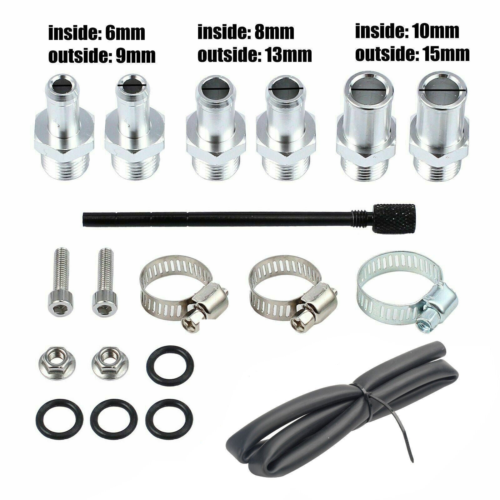 Universal Oil Catch Can Kit Reservoir Baffled Tank with Breather Filter Aluminum