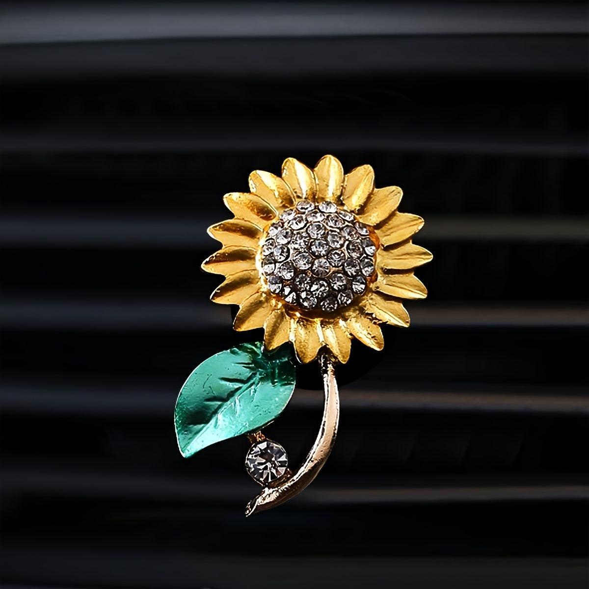 1pc Sunflower Air Outlet Decoration Ornaments Solid Perfume Air Outlet Car Aromatherapy Inside The Automovtive Air Freshener Car Accessories Women - KinglyDay