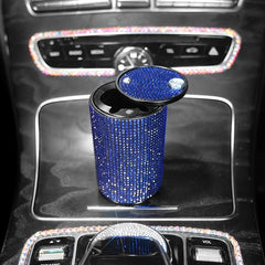 Crystal Rhinestone Car Ashtray, Artificial Diamond Metal Ashtray Auto Interior Decor Accessories Universal For Girl Women - KinglyDay