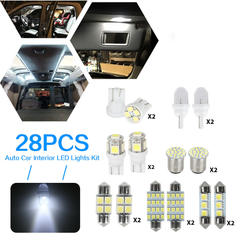 28PCS Auto Car Interior LED Light Dome License Plate Mixed Lamp Set Accessories - KinglyDay