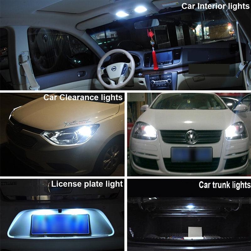 5x T10 W5W LED Lamp For Car Interior Instrunment 12V Auto Reading Dome License Plate Trunk Luggage 5W5 Super Bright White - KinglyDay