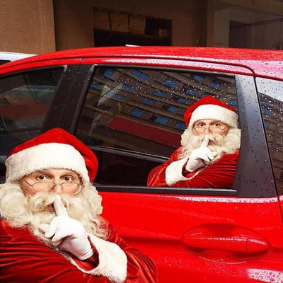12-inch Christmas Funny Santa Car Window Stickers Santa Claus Car Glass Stickers Auto Vinyl Decal Decoration For All Car - KinglyDay
