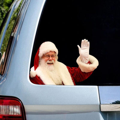 12-inch Christmas Funny Santa Car Window Stickers Santa Claus Car Glass Stickers Auto Vinyl Decal Decoration For All Car - KinglyDay