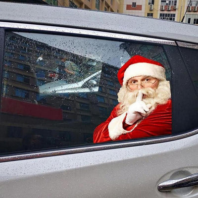 12-inch Christmas Funny Santa Car Window Stickers Santa Claus Car Glass Stickers Auto Vinyl Decal Decoration For All Car - KinglyDay