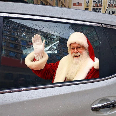 12-inch Christmas Funny Santa Car Window Stickers Santa Claus Car Glass Stickers Auto Vinyl Decal Decoration For All Car - KinglyDay