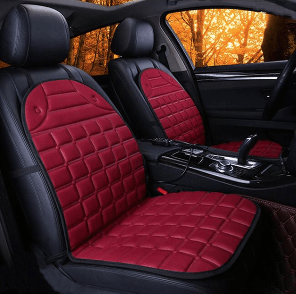 Car & SUV & Truck Seat Cushion, Black Polyester, Universal, Heated, Warm, For Winter - KinglyDay