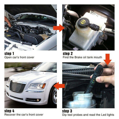 Brake Fluid Liquid Oil Tester Pen 5 LED Indicator Car Testing Tool for DOT3/DOT4/DOT5 - KinglyDay