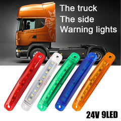 2PCS Led Warning Light 9 LEDs Indicator Car Side Sign Truck Light Lorry Warning Taillight Trailer Brake Lamp 12V 24V - KinglyDay