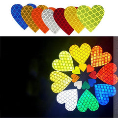 12pieces/set Heart Shape Auto Exterior Universal Safety Warning Mark Reflective Tape Motorcycle Bike Reflective Car Stickers - KinglyDay