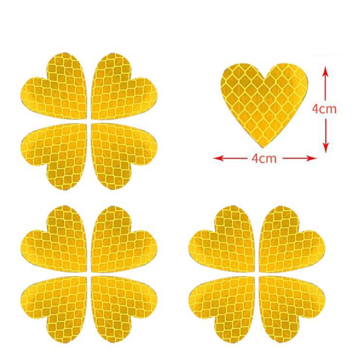 12pieces/set Heart Shape Auto Exterior Universal Safety Warning Mark Reflective Tape Motorcycle Bike Reflective Car Stickers - KinglyDay