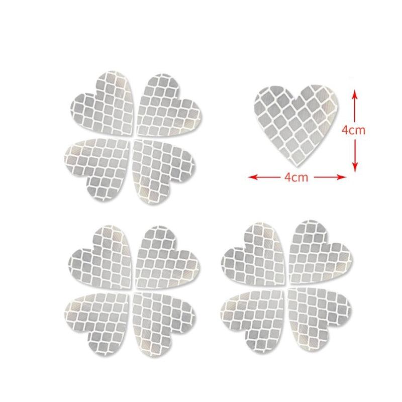 12pieces/set Heart Shape Auto Exterior Universal Safety Warning Mark Reflective Tape Motorcycle Bike Reflective Car Stickers - KinglyDay