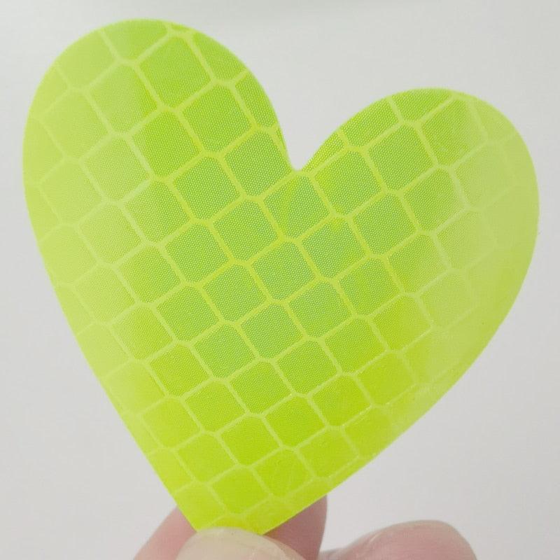 12pieces/set Heart Shape Auto Exterior Universal Safety Warning Mark Reflective Tape Motorcycle Bike Reflective Car Stickers - KinglyDay