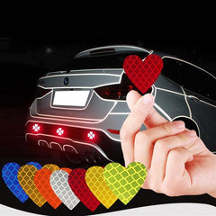 12pieces/set Heart Shape Auto Exterior Universal Safety Warning Mark Reflective Tape Motorcycle Bike Reflective Car Stickers - KinglyDay