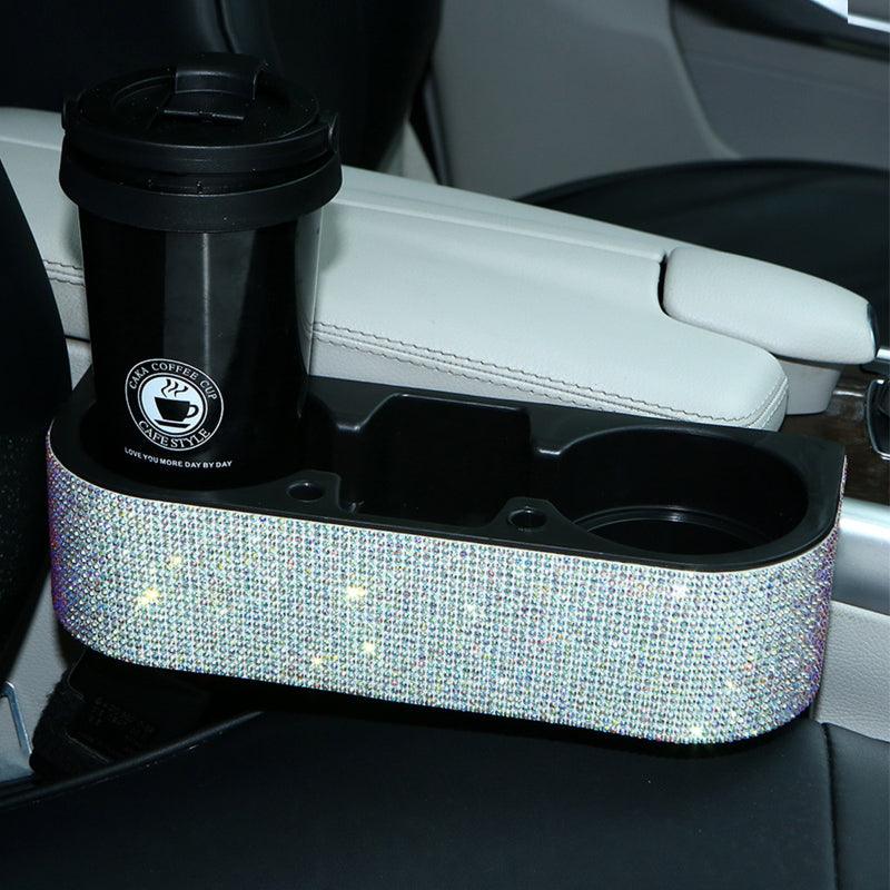 Artificial Diamond Inlaid Car Seat Seam Storage Box, Multi-functional Slot Storage Box Full Bore Cup Holder Storage Box For Women Girls - KinglyDay