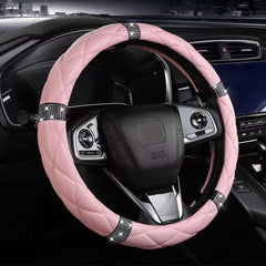 Car Steering Wheel Cover Diamond-encrusted Women's Summer Cute Four Seasons Universal Net Red New Steering Wheel Cover - KinglyDay